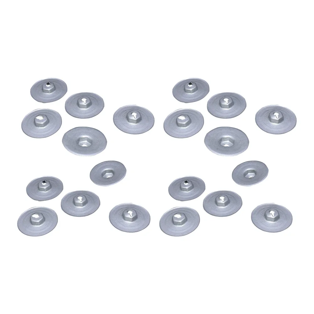 

20Pcs Heat Protection Sheet Nut For BMW 1 3 5 6 7 8 For MINI For Land Rover Brand New High Quality Silver Color 3cm Diameter
