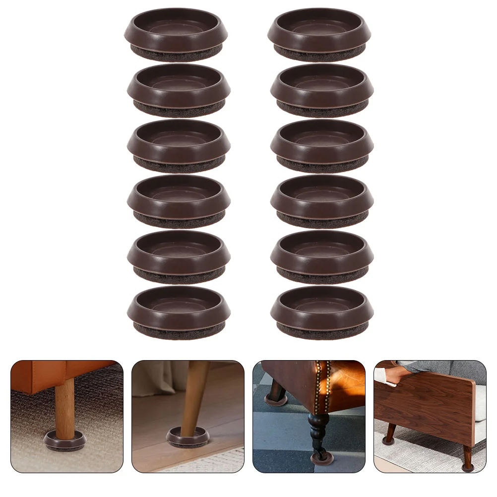 

12 Pcs Rug Fixed Caster Cup Floor Protectors for Chairs Cups Furniture Wheel Pads Hardwood Floors Bed Stoppers Non-slip