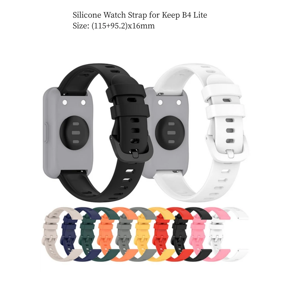 

For Keep B4 Lite 16MM Watch Strap Reverse Buckle Sweat-proof Silicone Strap Smartwatch Accessories