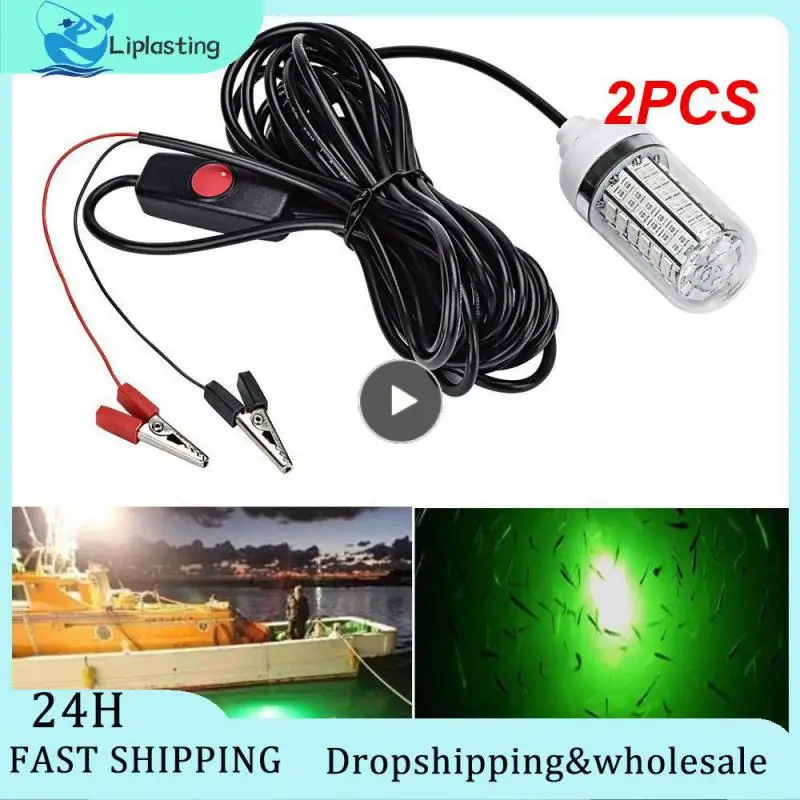 

2PCS Fishing Lure Lamp Attracts Fish Underwater Led Fish Lure Light Deep Sea Fishing Underwater Night Fishing Light