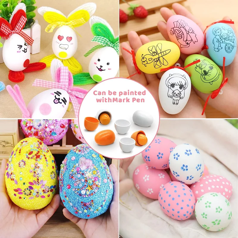 6pcs Wooden Eggs Toy Kitchen Toys Kids Play Food Cooking Pretend Play Set for Baby Early Development & Learning