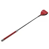 53cm Metal Handle Wine Red Bright Leather Top Straight Whip Riding Crop Flogger Paddle Slapper Horse Training Dressage Whips ﻿ 2