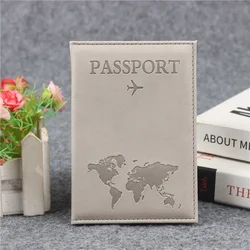 Vintage World Map PU Leather Passport Cover & Organizer - Protective Card & ID Holder (GRAY)