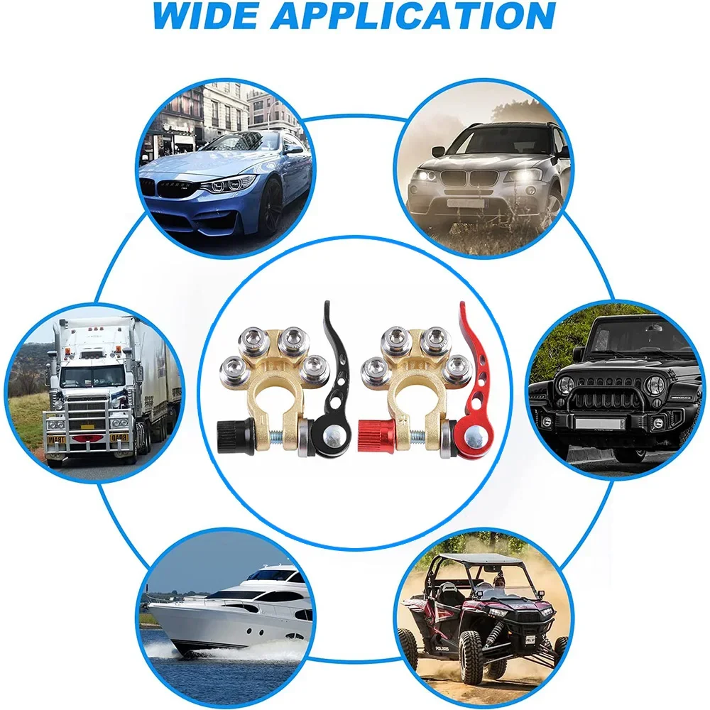 Battery Terminal Connectors Battery Connector Cable Plug Connectors Battery Connectors Electrical Connectors Plug Terminal 2Pcs Car Terminals Top Post 12V Quick Disconnect Cables Connectors Wire Cable Shut-Off Connectors Auto Accessories