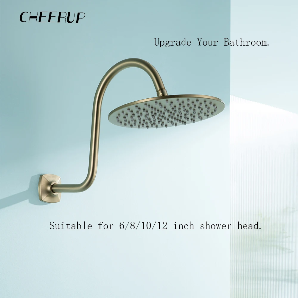 Description Picture 2 of itemWall Mounted Shower Arm Extension Pipe Stainless Steel Rainfall Head Elbow Accessories Bathroom Accessories Brushed Nickel