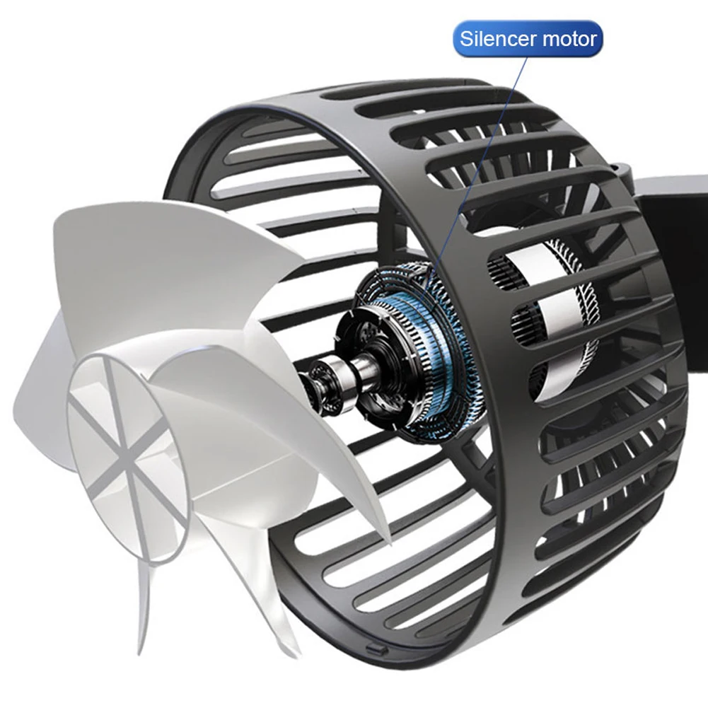 Black PP Auto Headrest Ventilation Fan with USB Charging