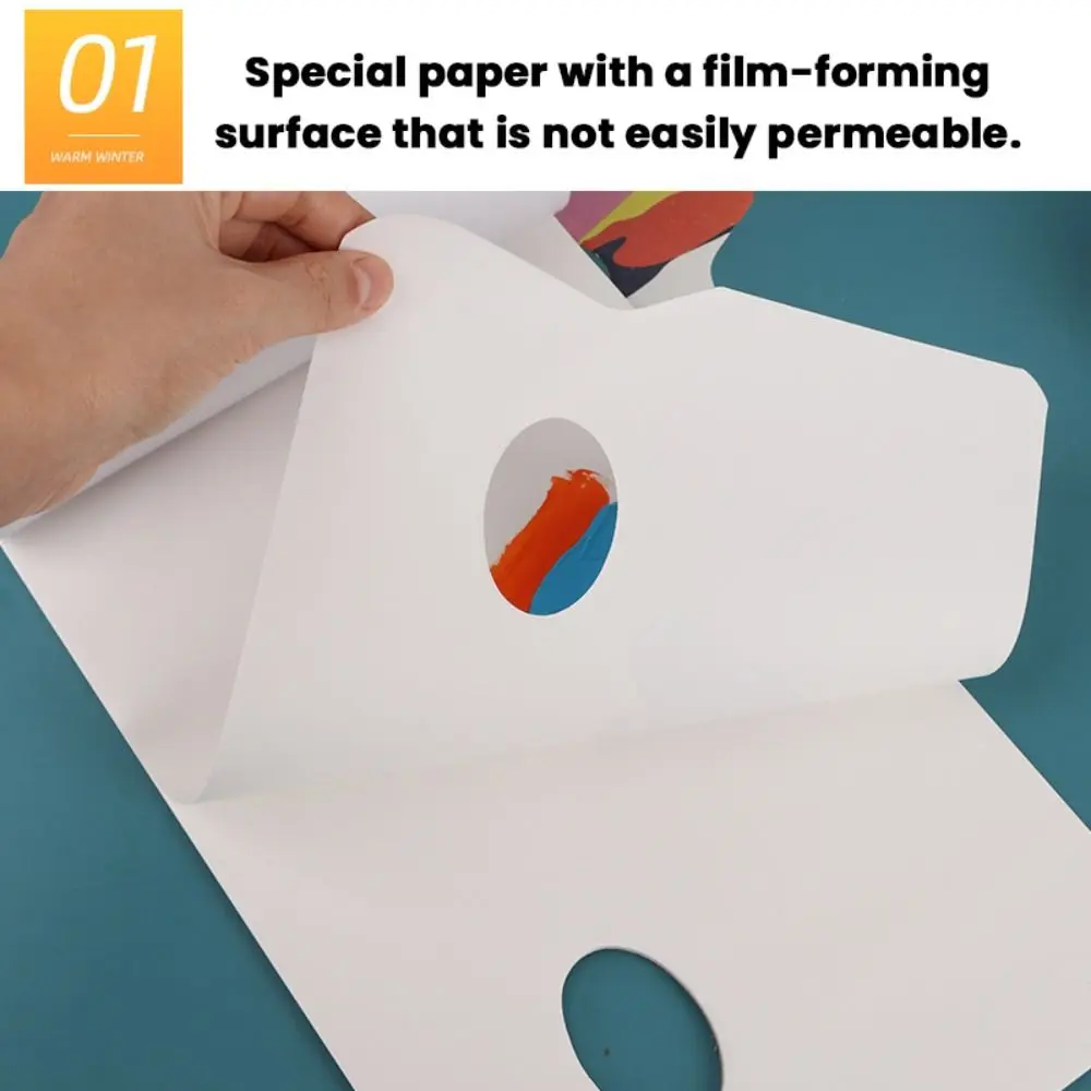 30장/책 종이 팔레트 A3/A4/9K 일회용 수채화 컬러 팔레트 노클린 테어블 페인팅 팔레트 종이 페인터용