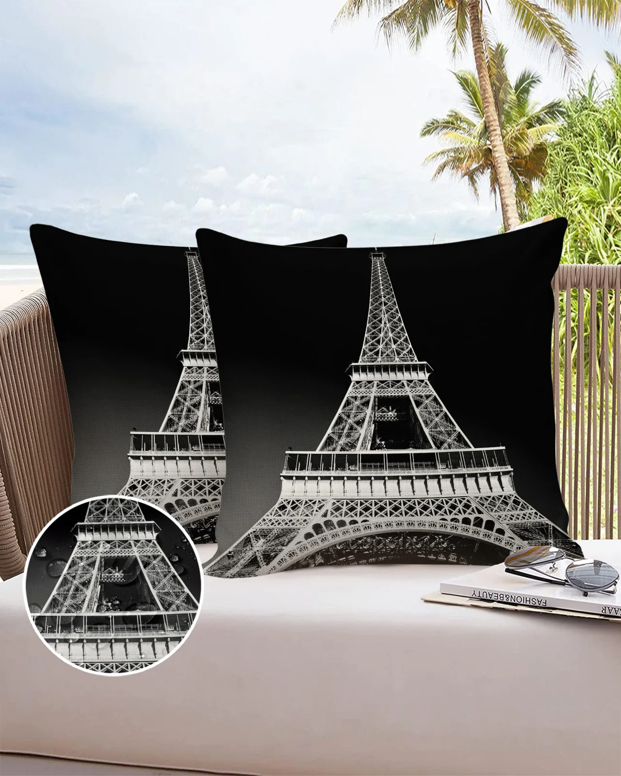 2/4pcs Pillowcase Set Eiffel Railroad France Paris Art Luxury