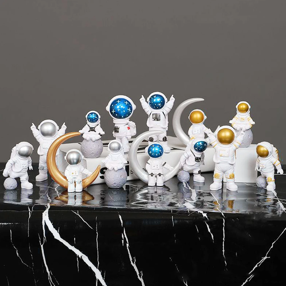 Astronaut Figurine Set - Educational Space-Themed Desktop Decor