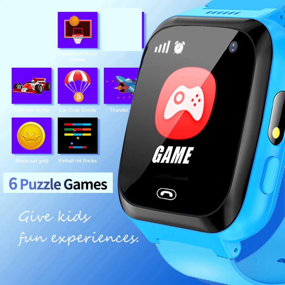 Game Smart Watch Kids Phone Call Music Play Flashlight 6 Games With SD Card Smartwatch Clock For Boys Girls Gifts 3