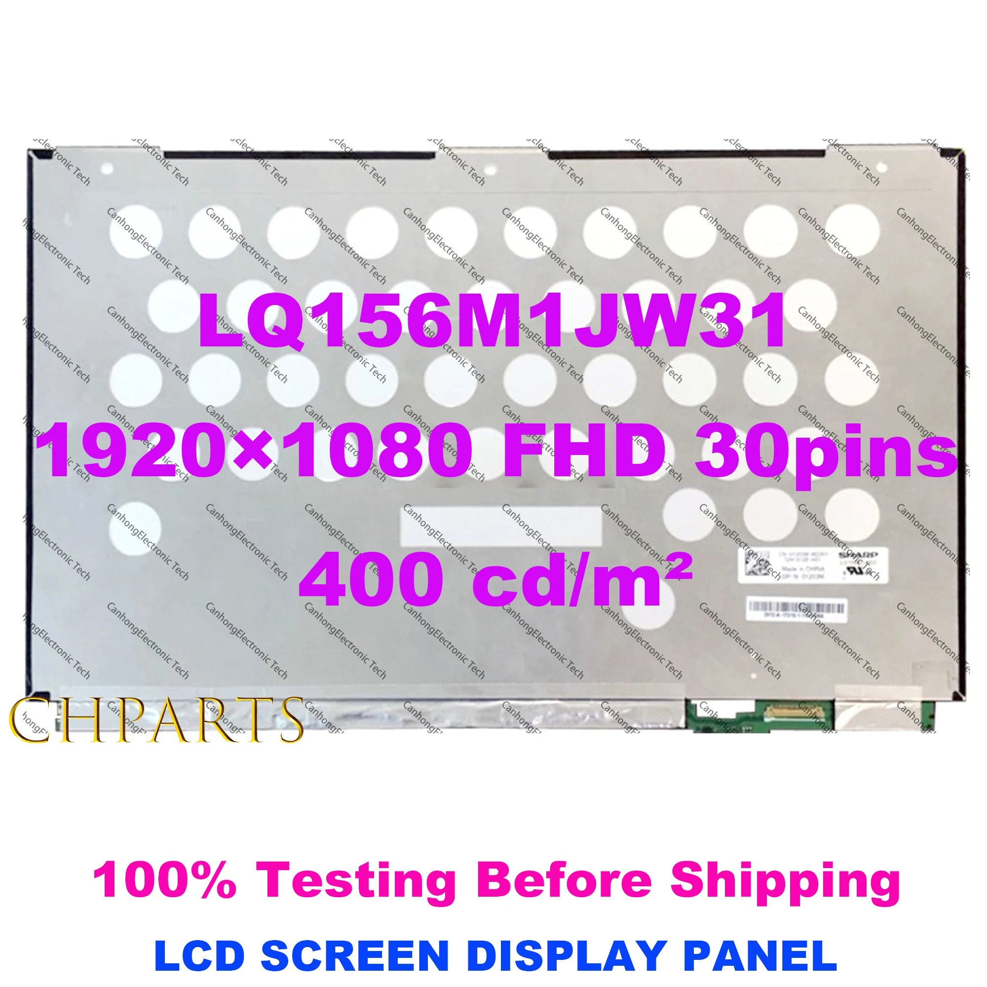 Pannello Di Visualizzazione Dello Schermo Lcd Del Computer Portatile Ips Da 15.6 "Per Dell Xps 15 9550 9560 Dp/N: 01203M Fhd 1920*1080 30Pin 400 Cd/M²