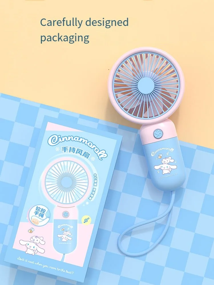 Sanrio Handheld Kuromi Summer Outdoor Small Fan Portable Small Rechargeable Cinnamoroll Handheld Cute Mini Student Fan High Wind