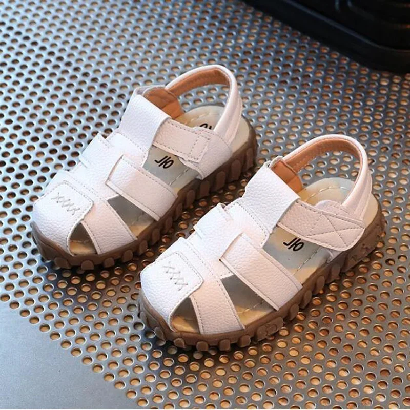 Toddler Boy Sandals Kids Summer Beach Shoes Soft PU Leather Closed Toe Sandals Size 21-30 baby shoes kids shoes children sandals kids sandals beach shoes