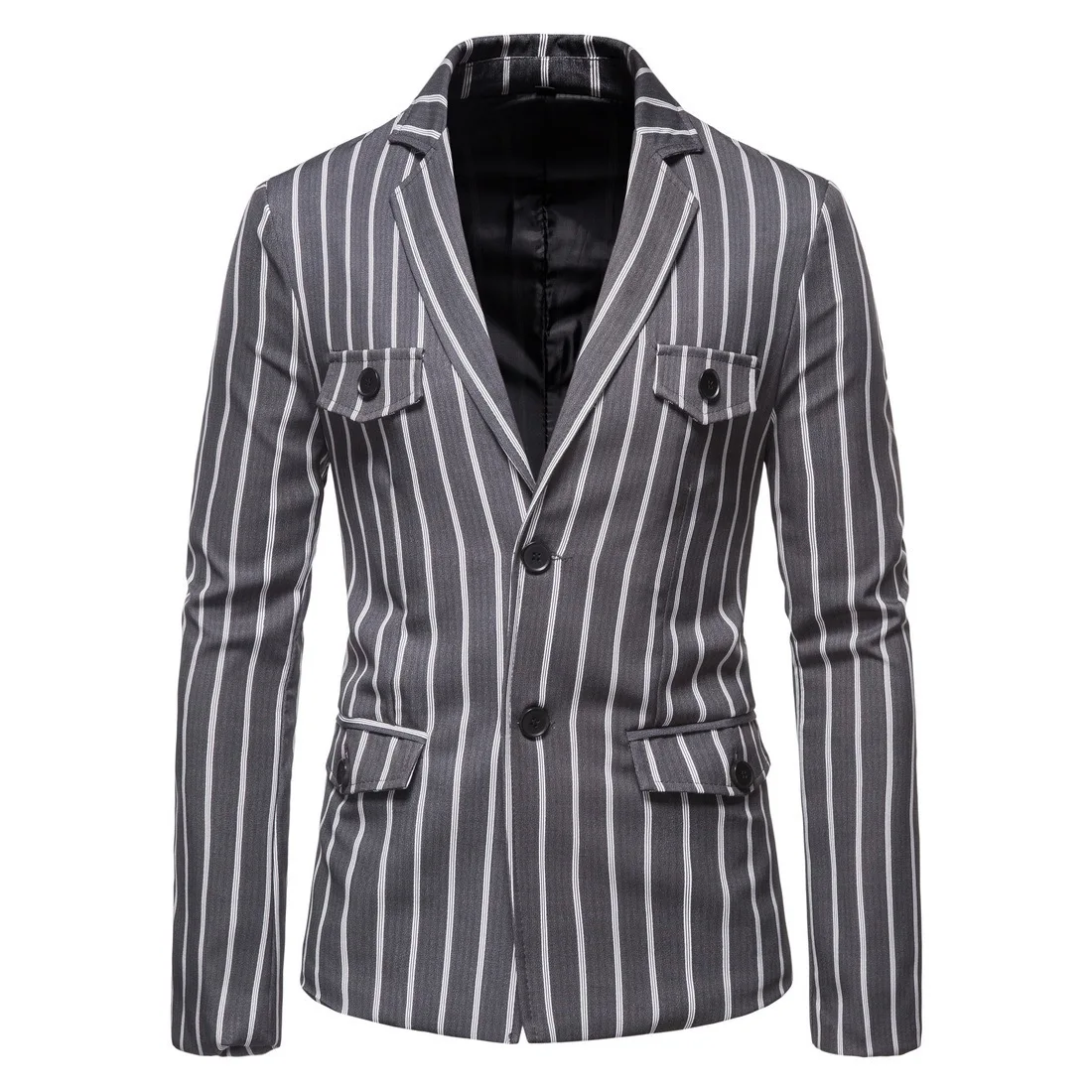Happyjeffery Suits Blazers for Men Casual Two Button 3 Colours Stripes Mens Overcoat Blazer European Size Jacket Male Suit X73