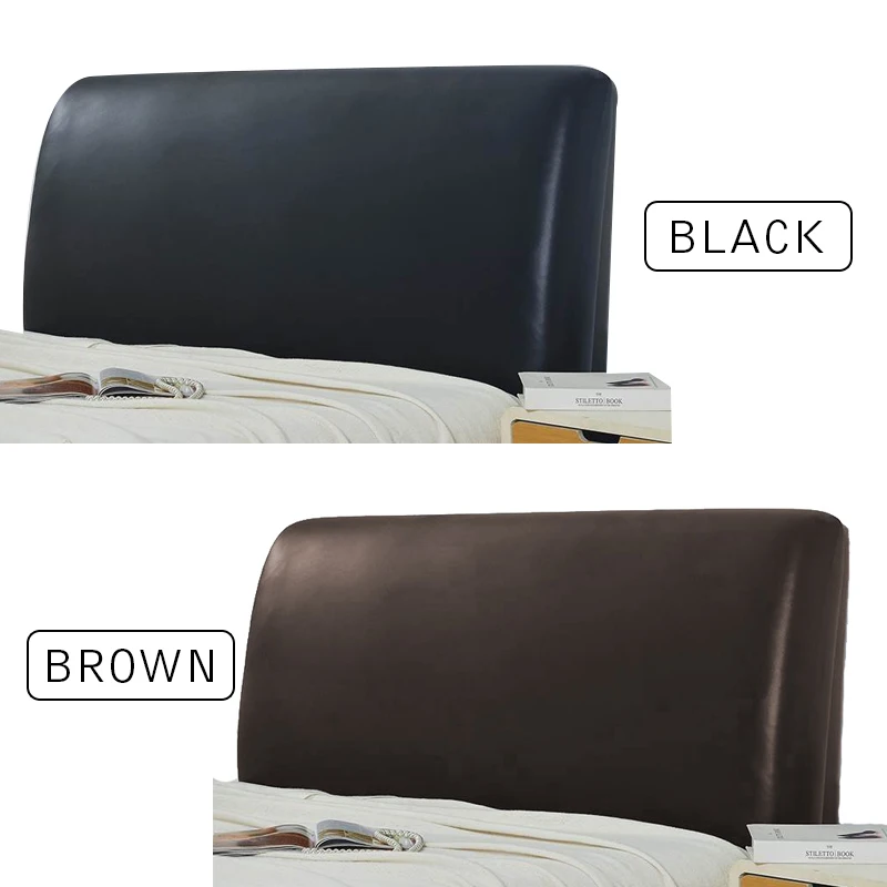 

Waterproof Artificial PU Leather Headboard Cover Hotel Home Elastic All-inclusive Bed Head Back Bedside Protection Dust Cover