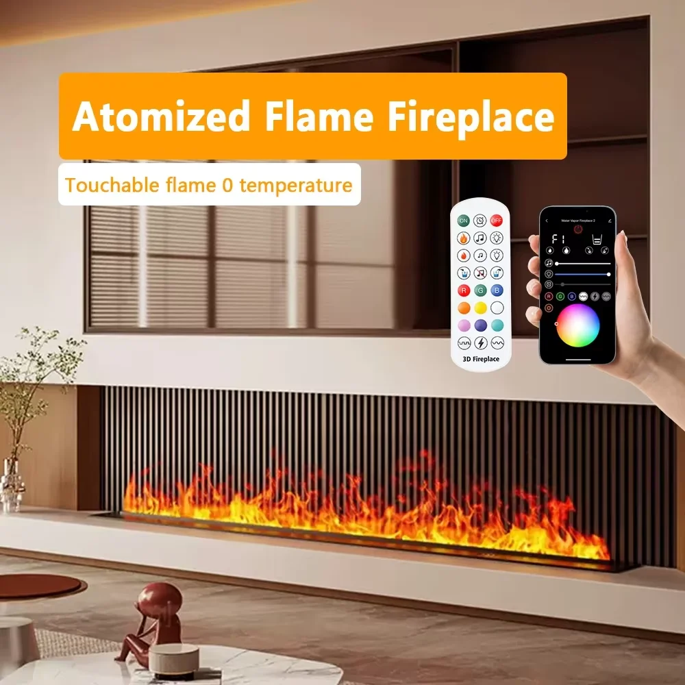 Remote Steam Water Steam Fireplace Indoor Fake Fire TV Decoration 3D LED Plug-in Modern Smart Electric Fireplace