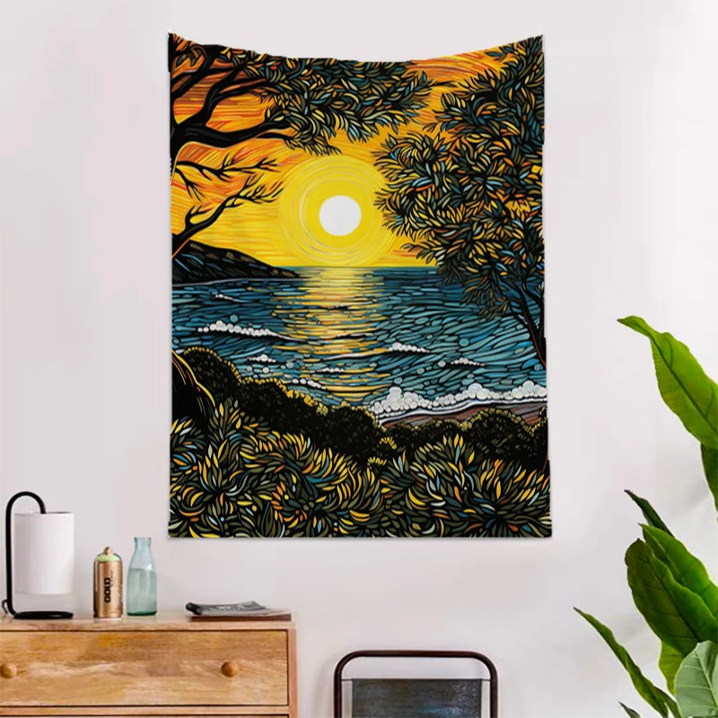 

Sunrise Tapestry on the Wall Art Tapestries Bedroom Decoration Home Anime Kawaii Room Decor Aesthetic Decors Hanging Decorative