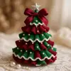DIY Crochet Christmas Tree Kit with Bow Faux Pearl Decor 1