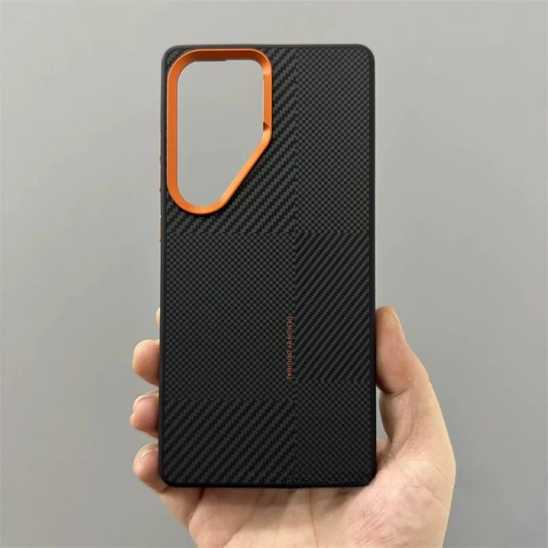 Carbon Fiber Texture Magnetic Case - Soft Matte Finish with Metal Lens and Shockproof Protection