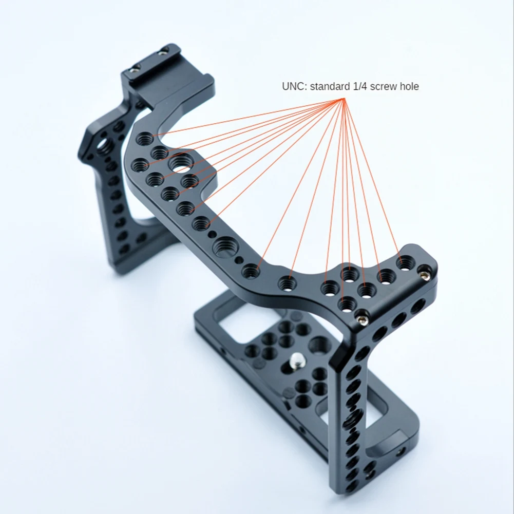 Camera Cage for Canon EOS R Feature with 1/4 3/8 Thread Holes for Magic Arm Microphone Fill Light Attachment