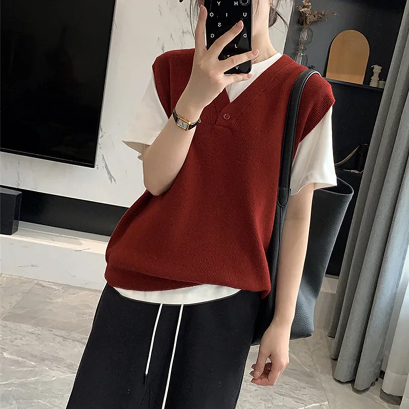 Women Autumn Sleeveless Knitwear Sweater Vest