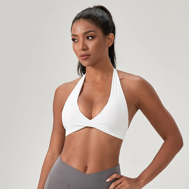 Sports Yoga Bra for Women Halter Neck with Stylish Back Design Sexy Gym Bra for Running Fitness Sports Bras Sports & Entertainment