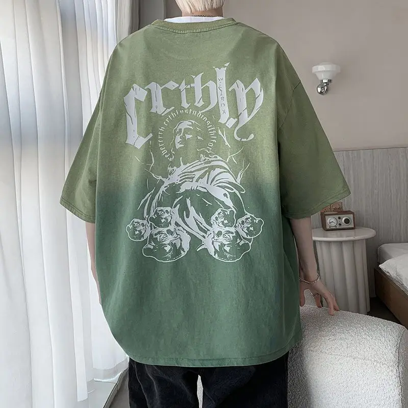 

Vintage Graphic Washed Women Tshirt Oversize Streetwear Short Sleeve T-shirt Fashion Casual Male Loose Clothing 2023 New