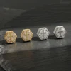 RAKOL Cross Shaped Iced Out Zircon Hip Hop Stud Earrings for Men Women Gold Color Hexagon Pierced Earring Punk Party Jewelry 4