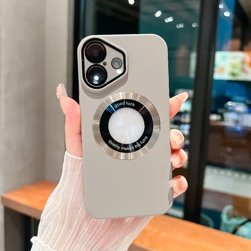 Luxury Magnetic Hard PC Phone Case with Wireless Charging and Lens Protection