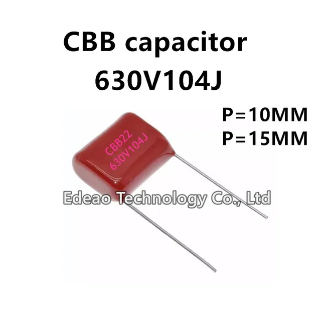 10pcs CBB 104J 630V 100NF 0.1UF P10mm Pellicola Metallizzata