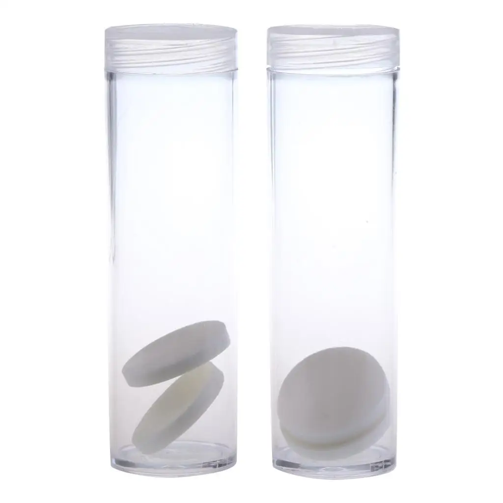Clear Capsules Storage Case Round Protective Tube 10pcs/pack 27mm