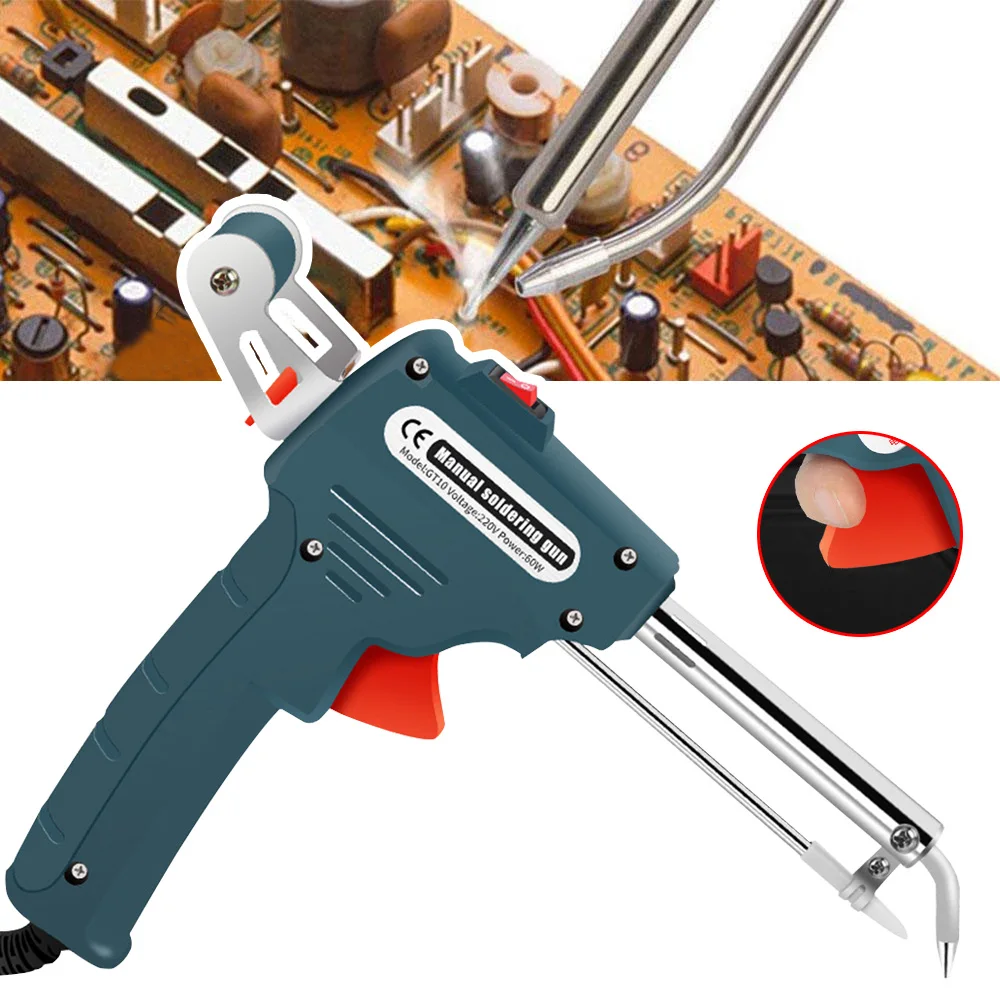 Saldatore Multifunzione 60W Con Pistola - Riscaldamento Esterno, Kit Per Circuiti, Verde - Foto 6