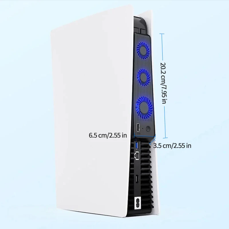 PS5 게임 콘솔 범용 냉각 선풍기, LED 조명 포함, 무소음 소음 소음 감소 선풍기, PS5 콘솔 냉각 선풍기