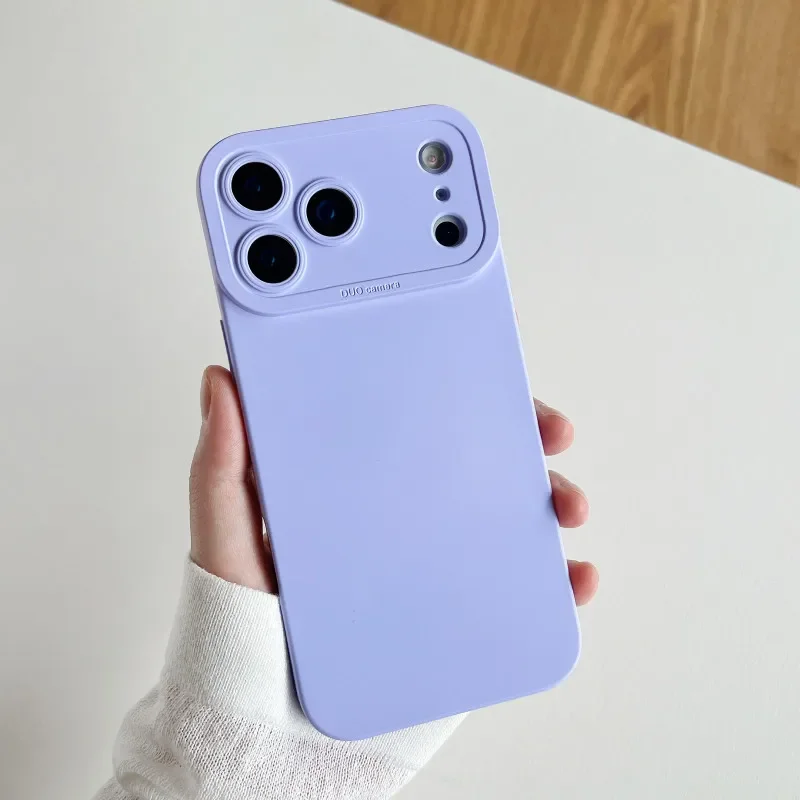 Cherry Purple Liquid Silicone Phone Case - Soft Full-Coverage Protective Back Cover with Enhanced Camera Protection