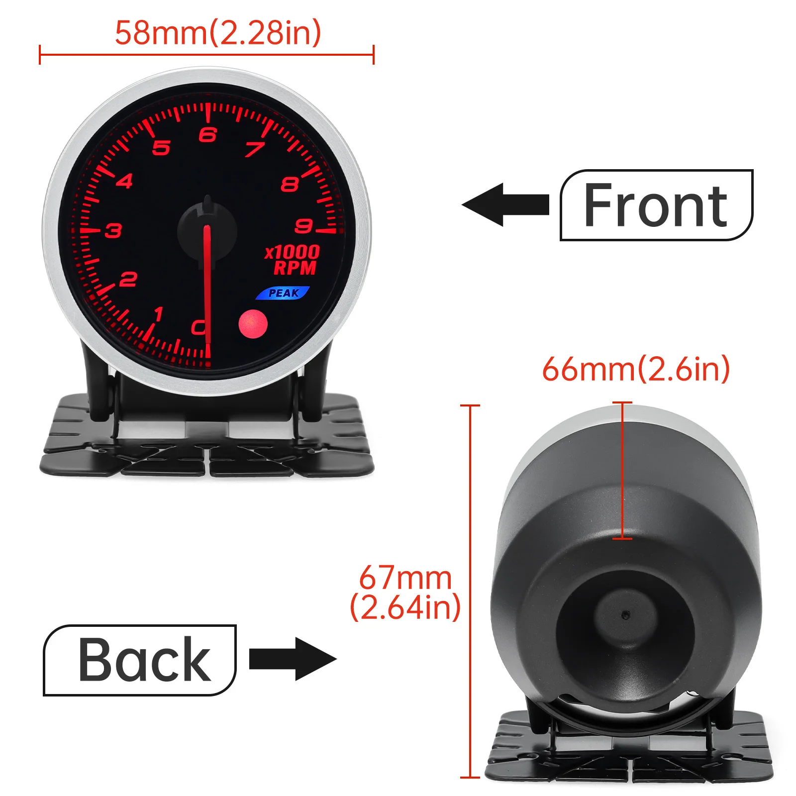 2" 52mm 8 Colors LED Dual Display Tachometer Turbo Boost Water Temp Oil Pressure Gauge Voltmeter Air fuel Ratio EGT Car Meter tachometer gauge engine tachometer tachometer meter