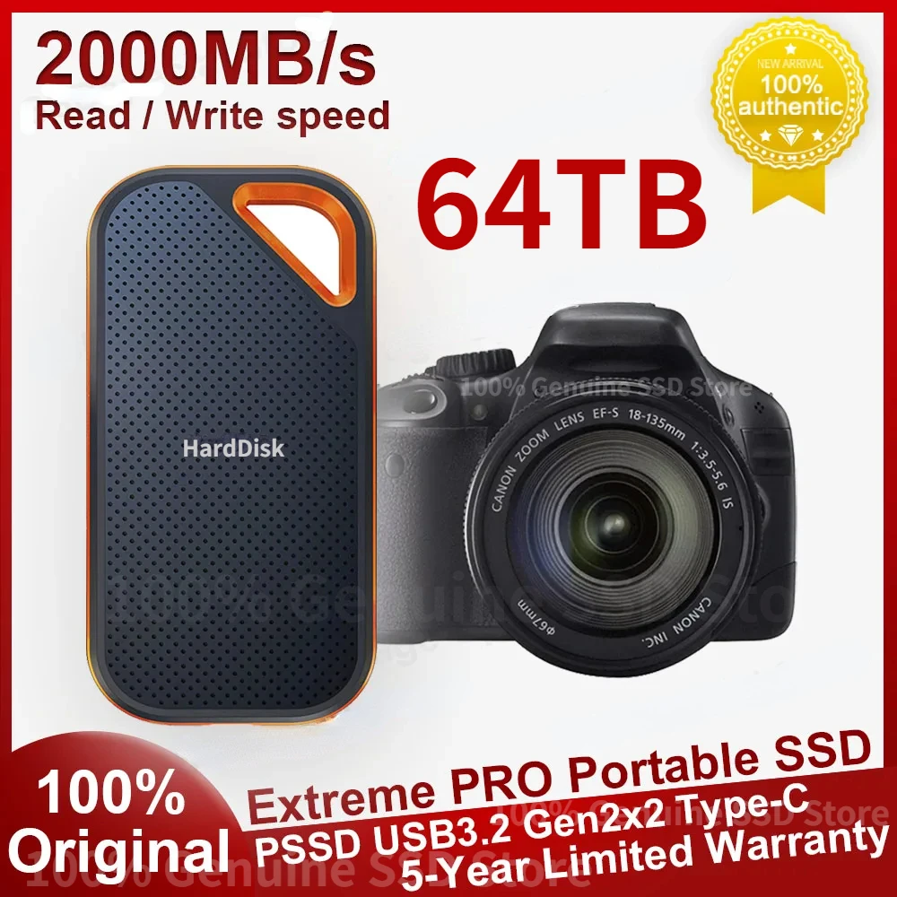 

256TB Portable SSD 2TB High-speed Mobile Solid State Drive 16TB External Storage Decives Type-C USB 3.2 Interface for Laptop/PC