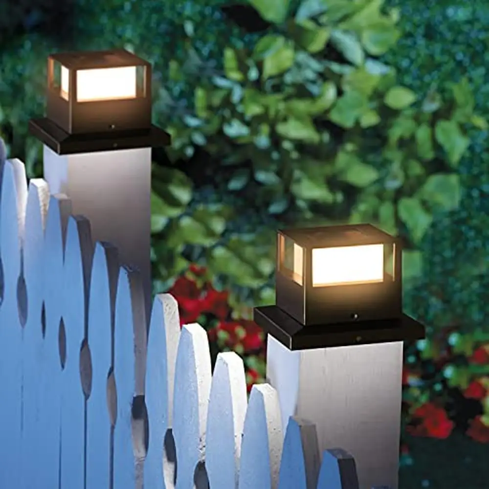 Outdoor Solar Fence Post Lights 10 Pack SMD LEDs Waterproof Decorative Garden Deck Lighting Sun-Powered Easy DIY Install Weather