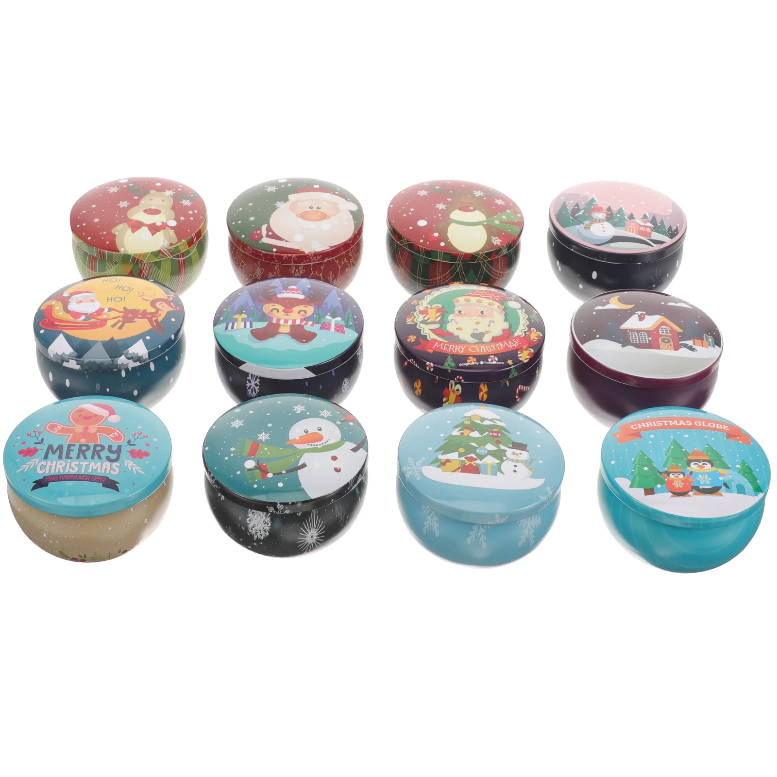 

Candles Christmas Theme Scented Boxes Empty Aromatherapy Small Tins Tinplate Containers Candle Cans Candle Jar RandomStyle