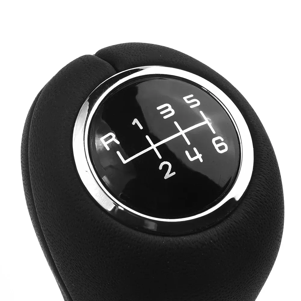 Premium Black Leather Gear Shift Knob 6 Speed Manual Compatible with For Mercedes W203 Facelift W204 X204 W212 A207