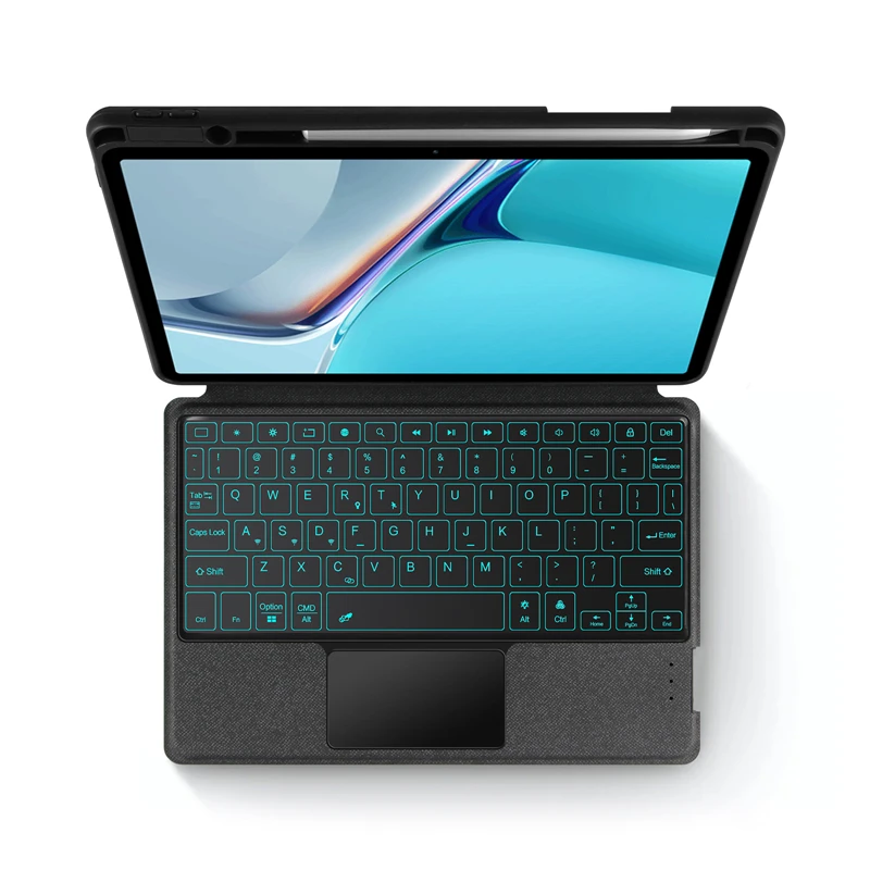 키보드 케이스 러시아어 스페인어 포르투갈어 독일어 화웨이 MatePad 11 DBY-W09 10.95 인치 2021 태블릿 백라이트 분리형 커버