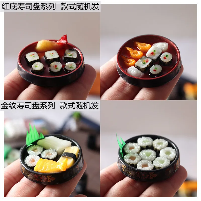 Mini Japanese Sushi Lunch Dish Suits Dollhouse Miniature Items Sushi Set Chopsticks Wine BJD Doll House Kitchen Accessories Food 6