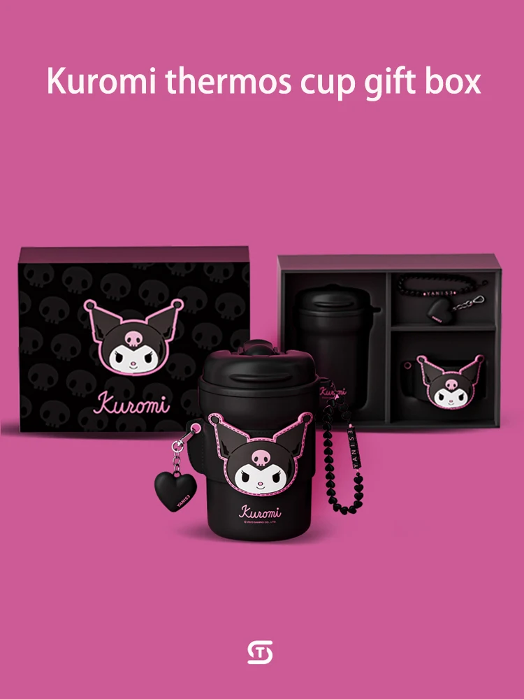 

New Year Gift Sanrio Kuromi Thermos Cup Kawaii Doll Gift Box Suit Sippy Cup Cartoon Surrounding Couple Gift Sell Like Hot Cakes