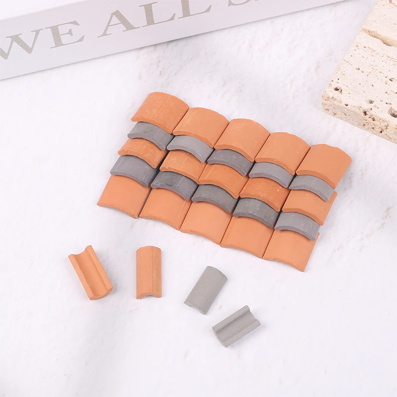 60 Pcs Roof Tiles Building Set Miniature Tiles Mini Dollhouse Shingles Fake Tile Dollhouse Kitchen Garden Accessories 2