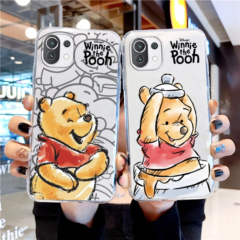 

Disney Winnie Pooh Bear For Xiaomi 13 Lite 12T 12S 12 11 Ultra 11T 10T 9 Pro 5G Transparent Phone Case Cover