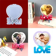 

Festival Supplies Love Heart Resin Pendant Jewelry Making Tools Frame Stand Mould Silicone Mould Photo Frame Resin Mold