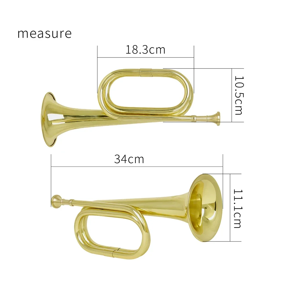 M MBAT Minuet Charge Spanish Military Horn C Key Bell Diameter 11cm with Mouthpiece Height 34cm Brass Musical Instrument