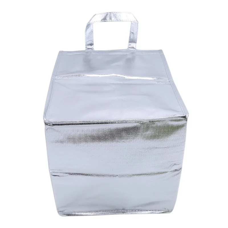 1Pc Silver Insulated Thermal Cooler Bag – Large Square Aluminum Foil Lunch Tote for Cak... - SKU ITCB1619 - UGI Packaging