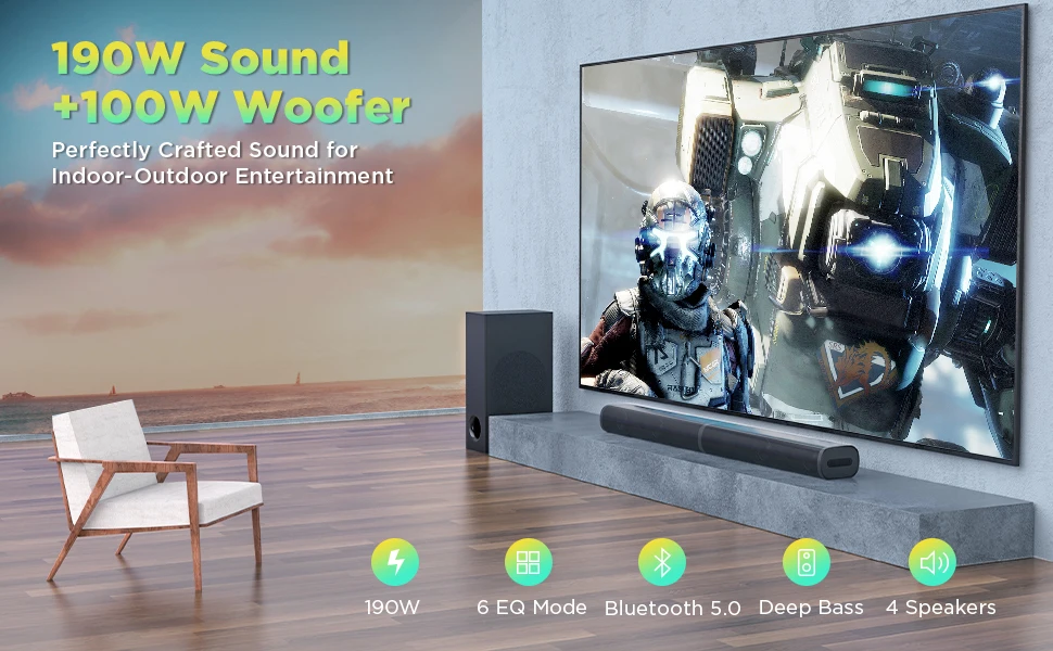 Bomaker Tv Speaker Bluetooth Soundbar 