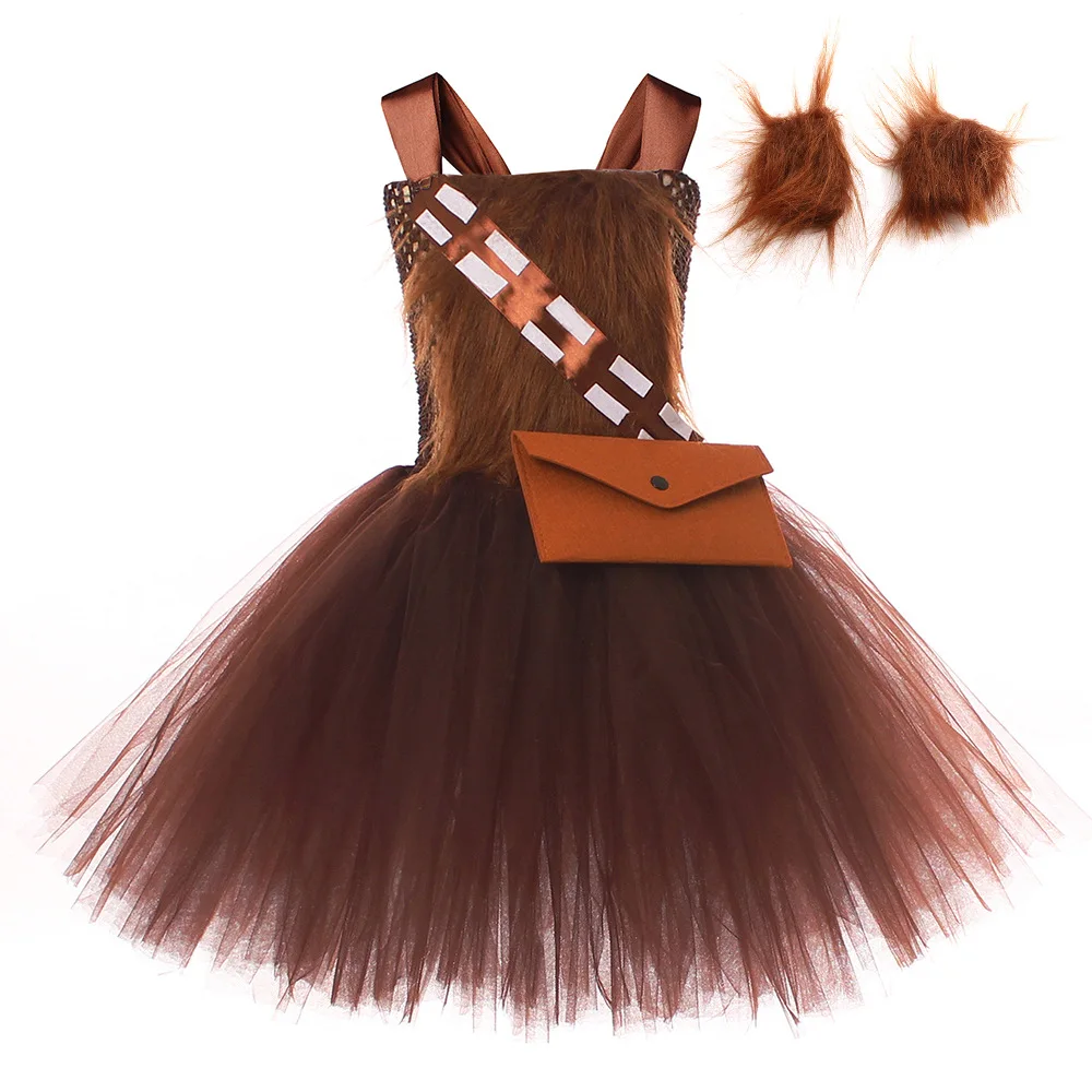 

Girls Wookiee Chewbacca Inspired Tutu Halloween Costume Kids Star Cosplay Party Dress up Fancy Dresses for Children Clothing 12Y