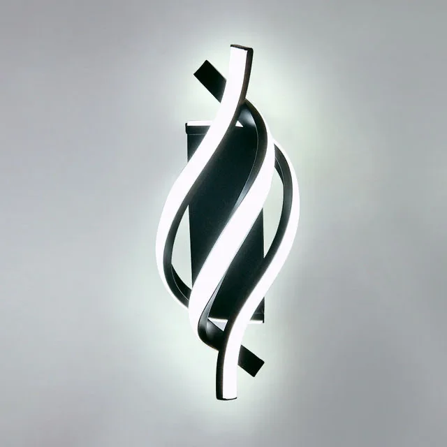 LED Wall Lamp Curved Design Spiral LED Wall Lamp 3000K Living Room Background Light 1280LM Minimalist Modern for Home Study Room